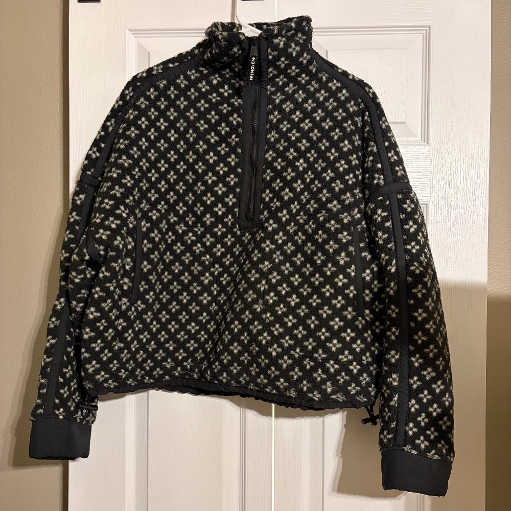 EUC free people mountain high fleece birdseye black